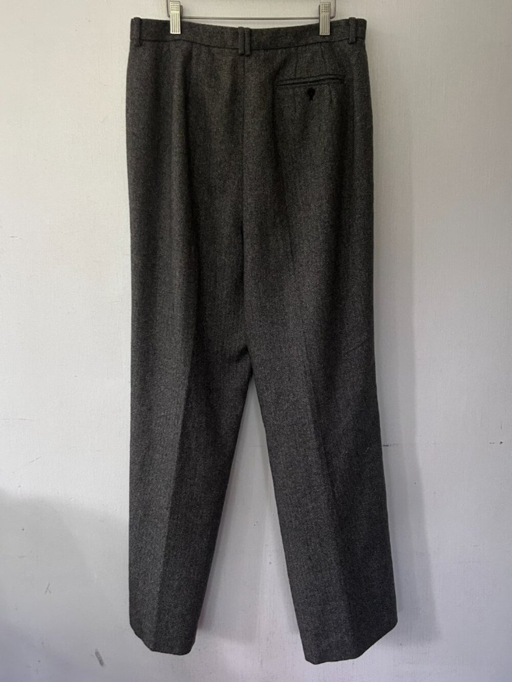 Eddie Bauer Hounds Tooth Wool Blend Trousers Womens‎ 14 Tall Brown Gray VINTAGE - Picture 6 of 7